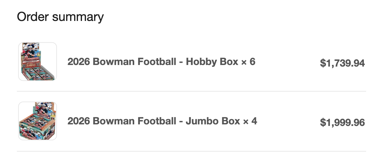 Order confirmation screenshot