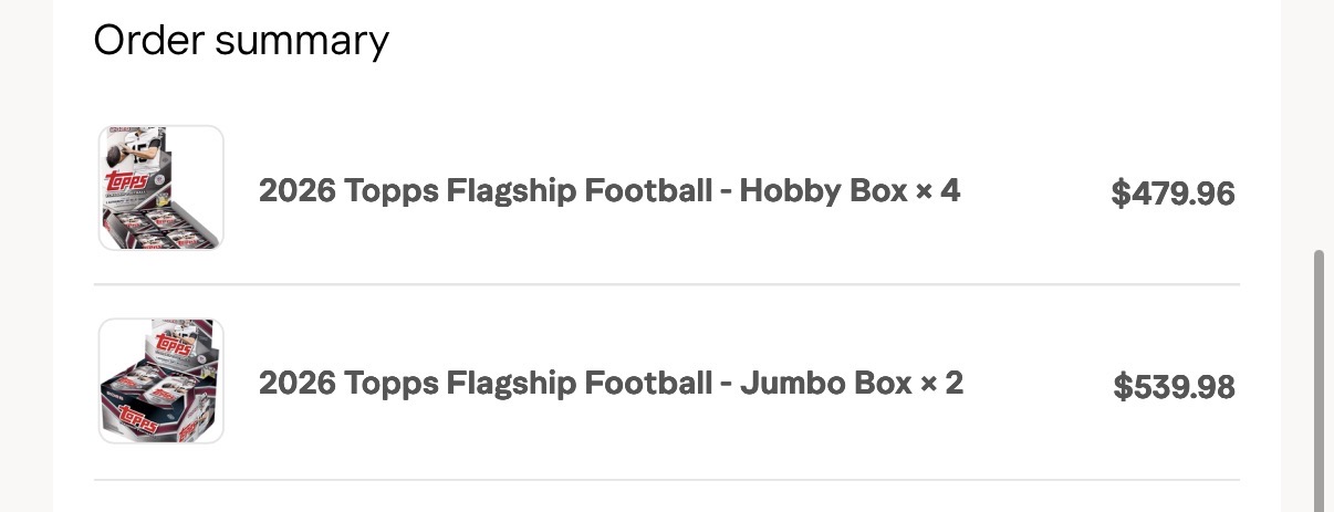 Order confirmation screenshot